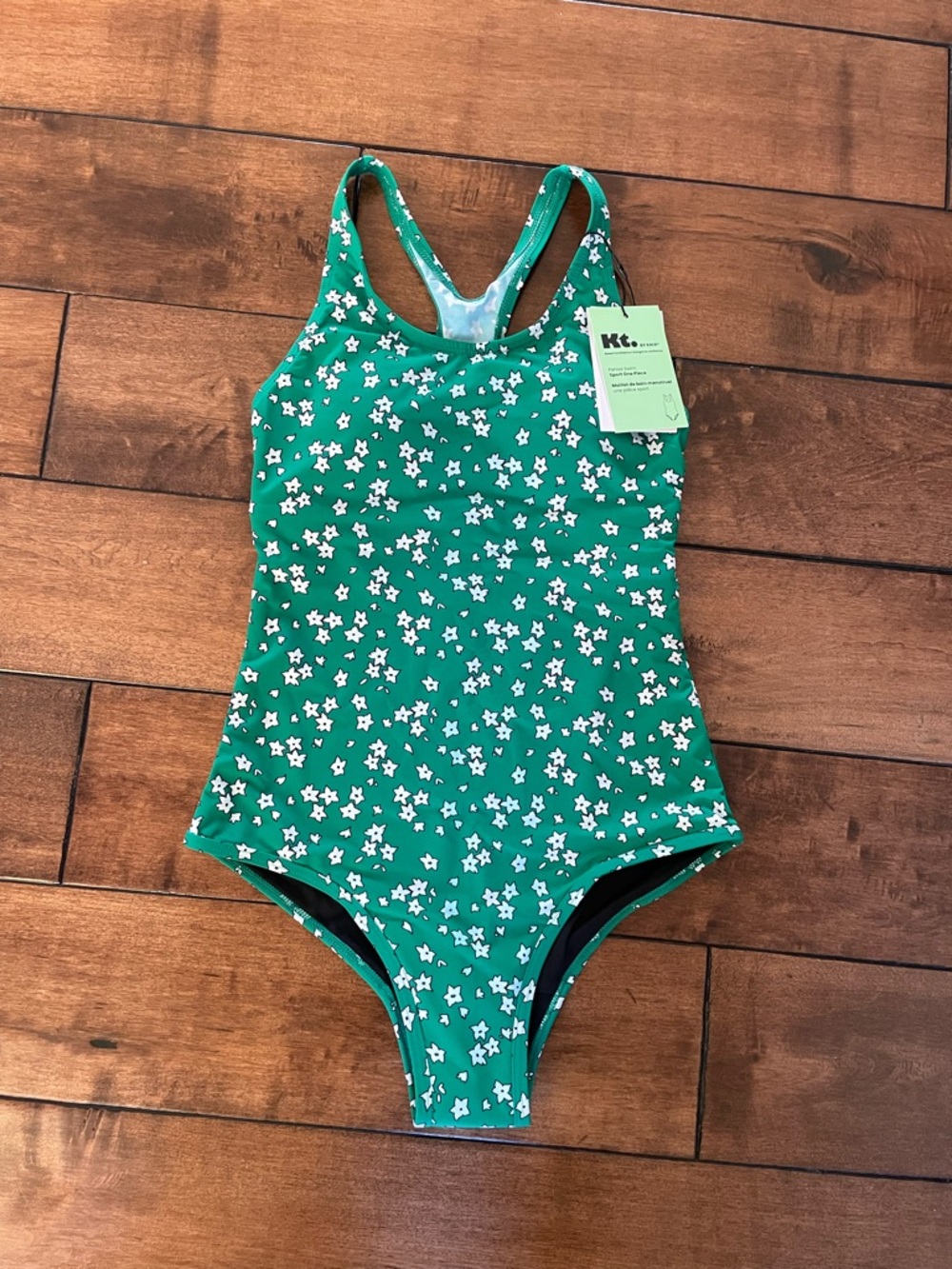 knix Teen Green Floral One-Piece Swimsuit